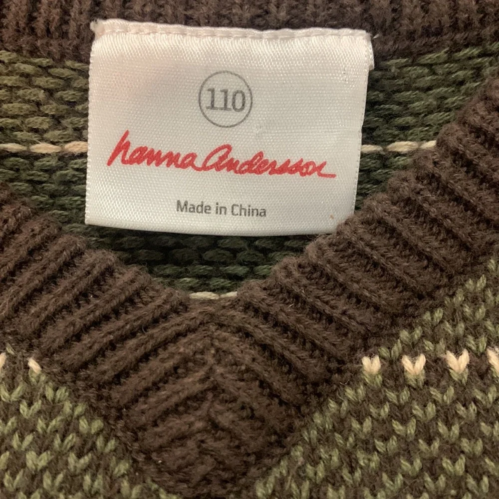Hanna Andersson Boys Knit Sweater Vest Brown 5/110 Grandpa Core School Wedding